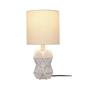 Unbranded MidCentury Modern Table Lamp Diamond Pattern Off White